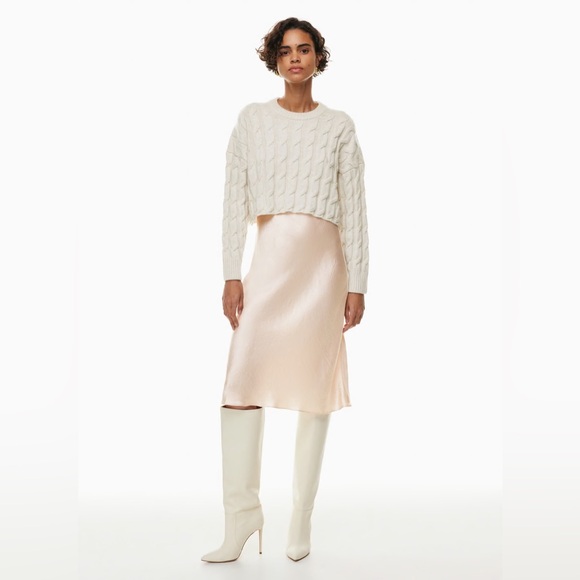 Aritzia Babaton midi slip skirt in denude color size US 4 - Picture 5 of 5